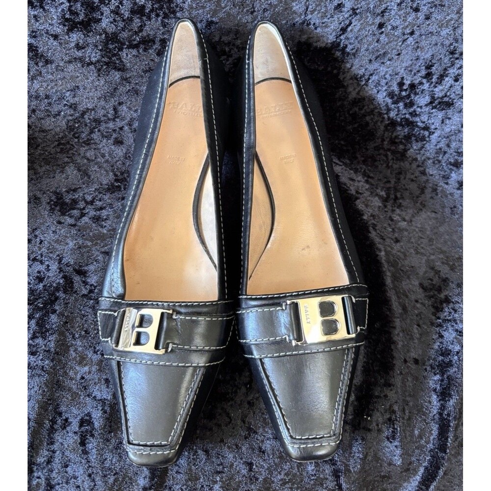 Bally black Leather Pump With 1 Inch Heel size 6.5